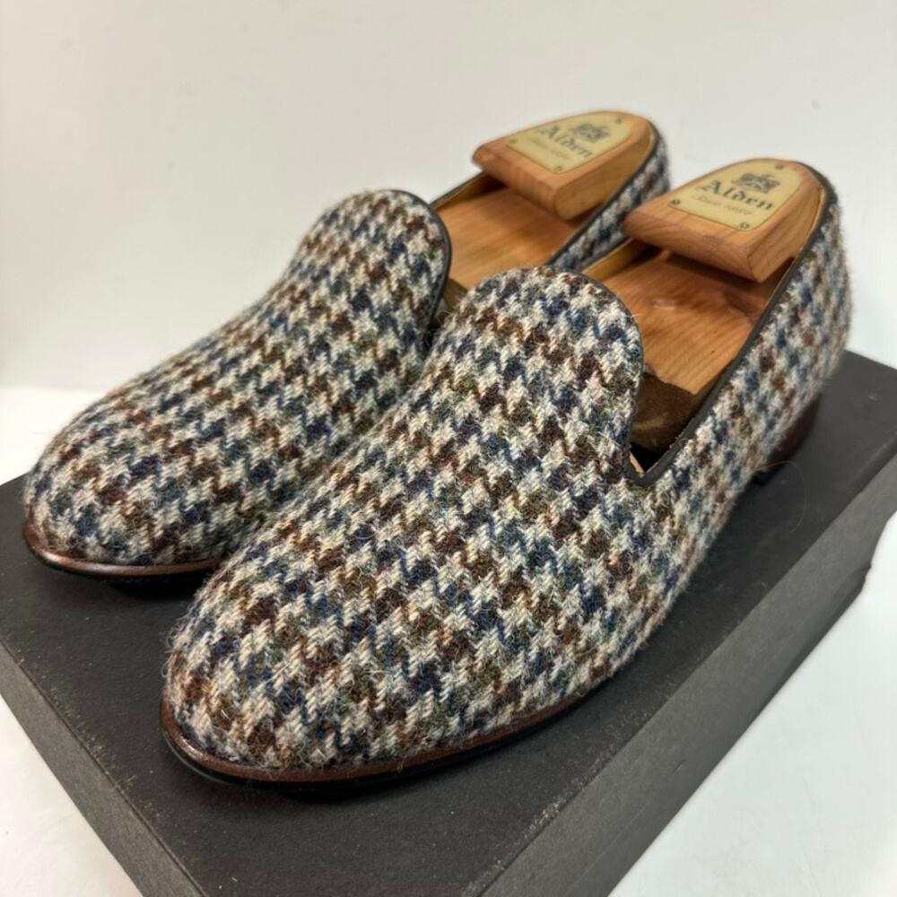 NIB NWOT J. Crew Camden Slip-On Loafer Harris Tweed Houndstooth Wool 8